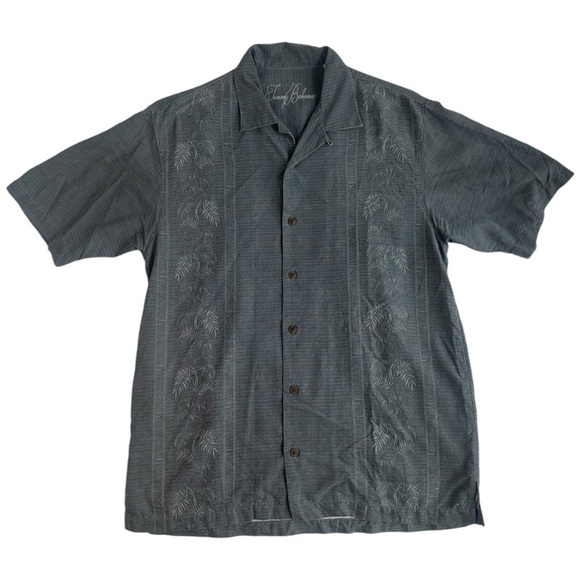 Tommy Bahama Men's 100% Silk Camp Short Sleeve Shirt Size Small Grey - Picture 1 of 13